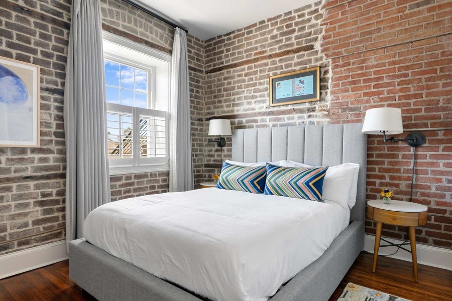 Bedroom #1: Queen Bed + TV