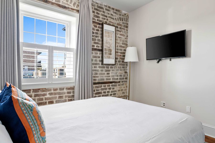 Bedroom #2: Queen Bed + TV