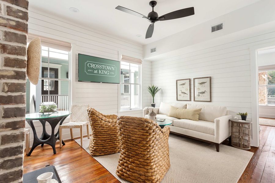Welcome to your downtown Charleston rental! Explore all things downtown by foot! Spacious living room with seating for your entire group