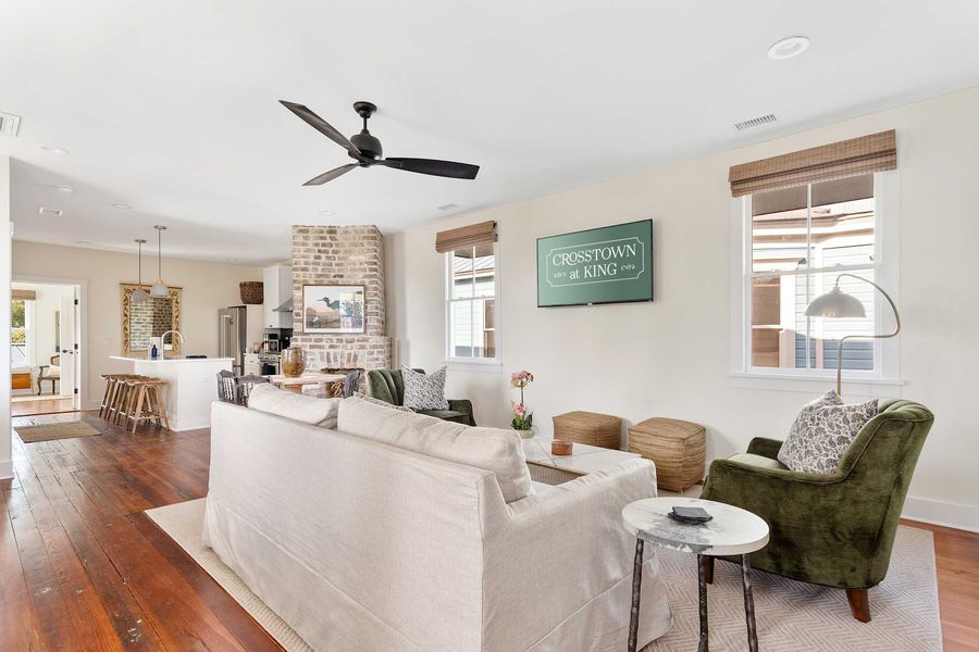 Professionally designed living room space with a Smart TV