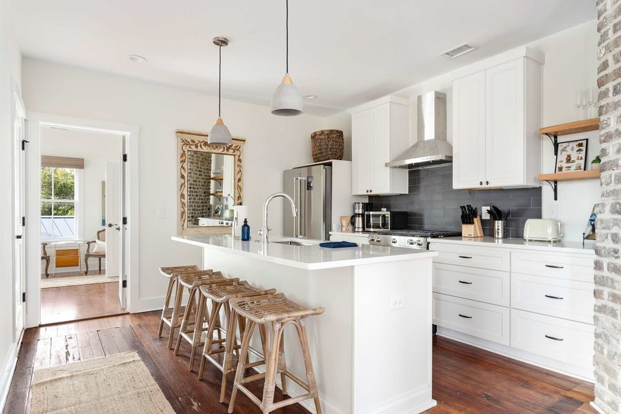 Fully equipped kitchen with everything you need to cook a meal with additional seating for four on the island!