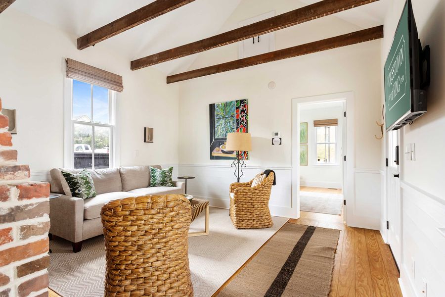 Professionally designed living room space with a Smart TV
