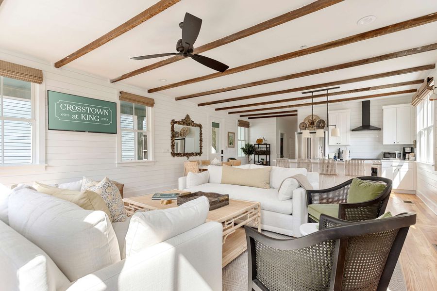 Professionally designed living room space with a Smart TV