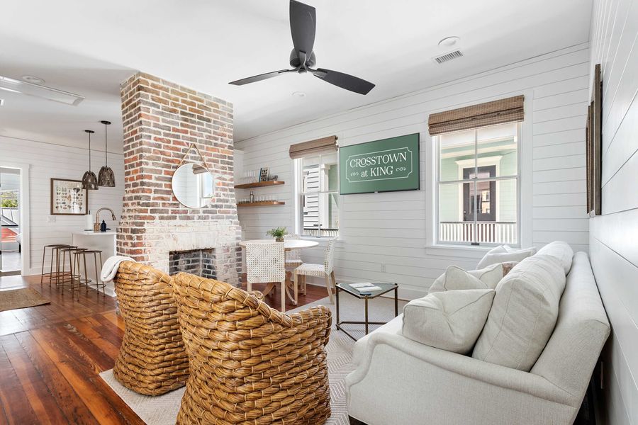 Professionally designed living room space with a Smart TV