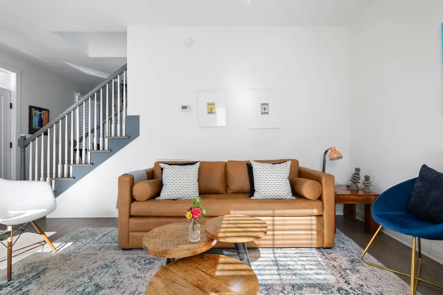 Living room space with a sleeper sofa
