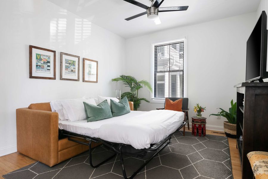 Living room space #1  with a sleeper sofa