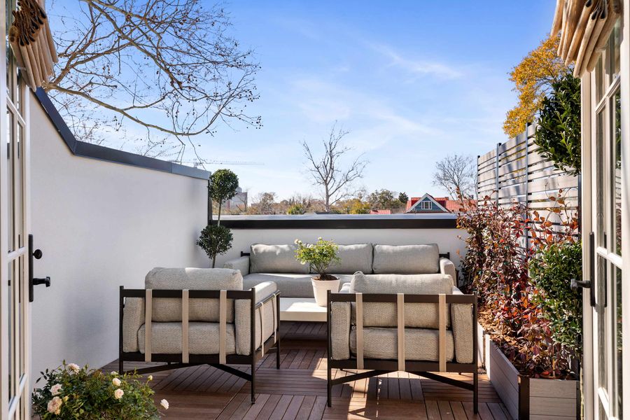 Plenty of outdoor seating on the rooftop! 