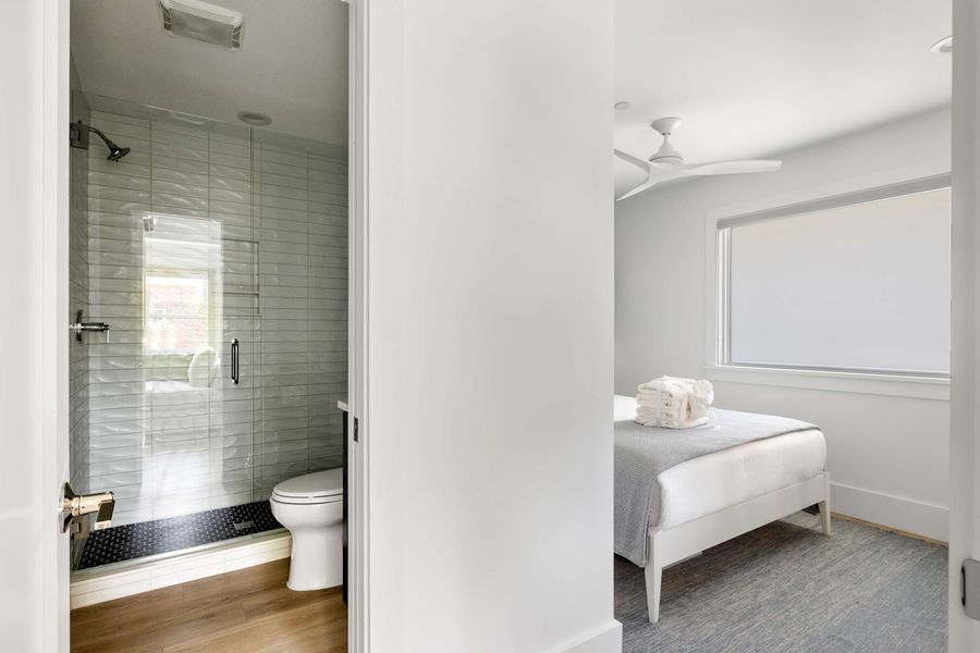 Queen Bedroom with full bathroom with walk- in shower