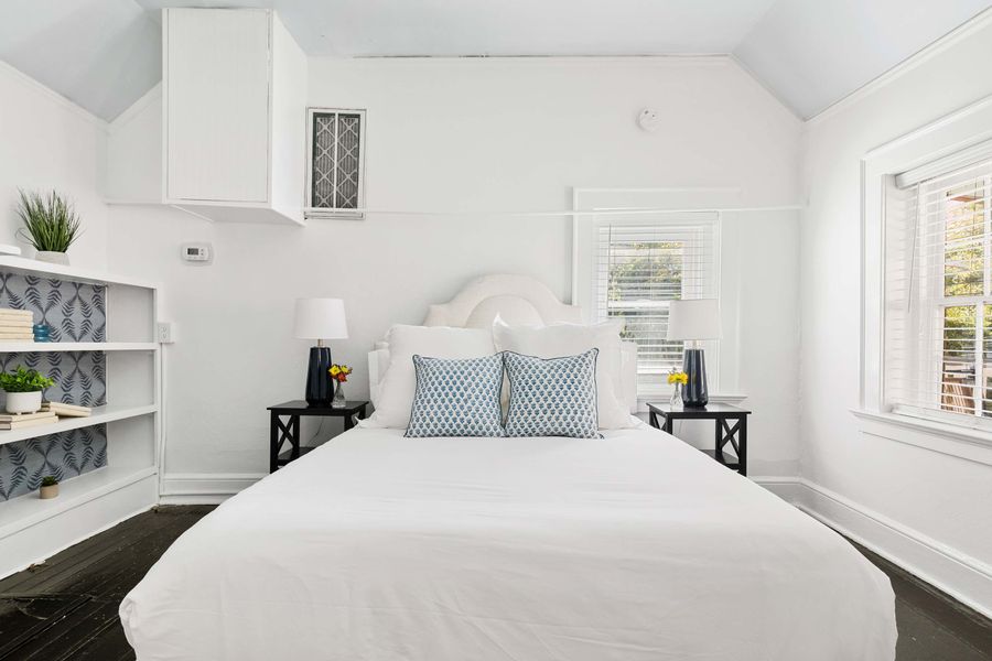 Bedroom #1: Queen Bed + TV