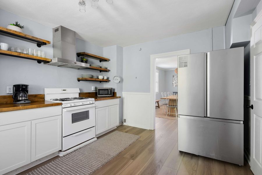 Kitchen with needed cooking supplies 
