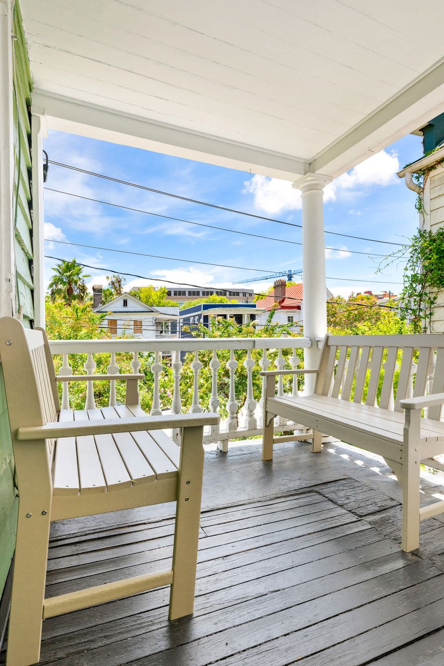 Charleston porch with seating for your group 