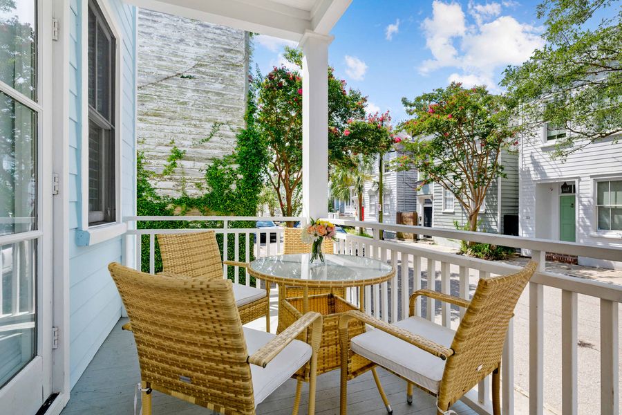 Front porch with seating for your group! 