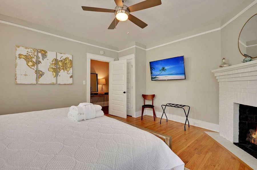 Bedroom 1: King Bed + TV