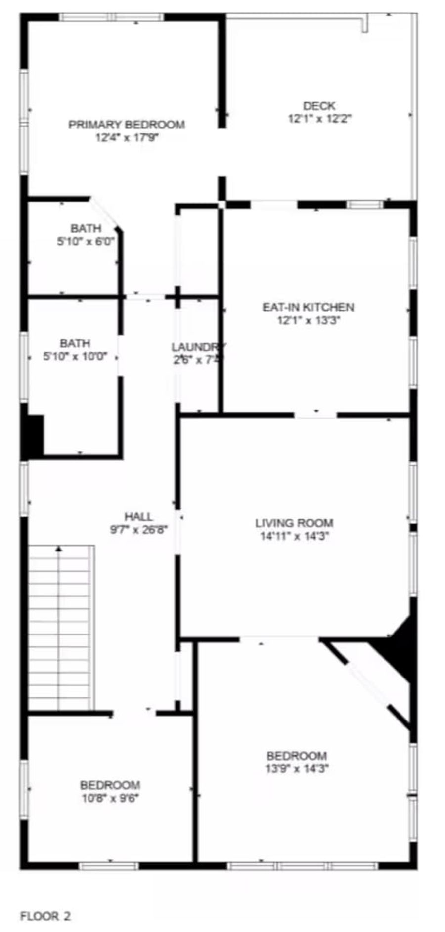 Second floor plan for the rental