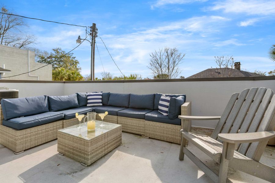 Rooftop area with seating