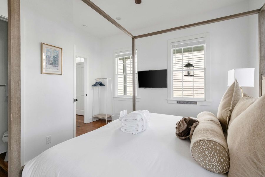 Bedroom 1: King Bed + TV