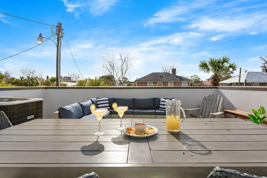 Rooftop area with seating and dining