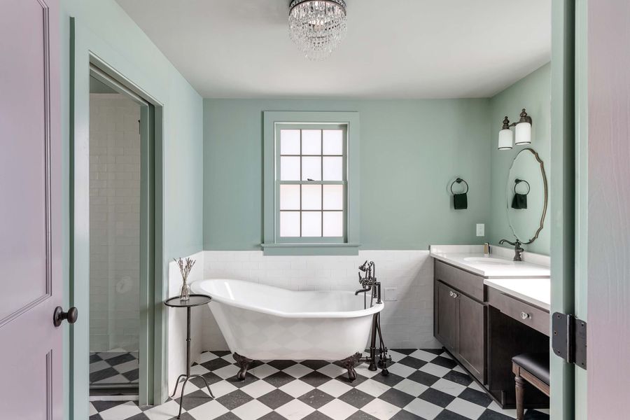 Bathroom 1: Walk-in Shower + Soaking Tub + Double Vanity 
