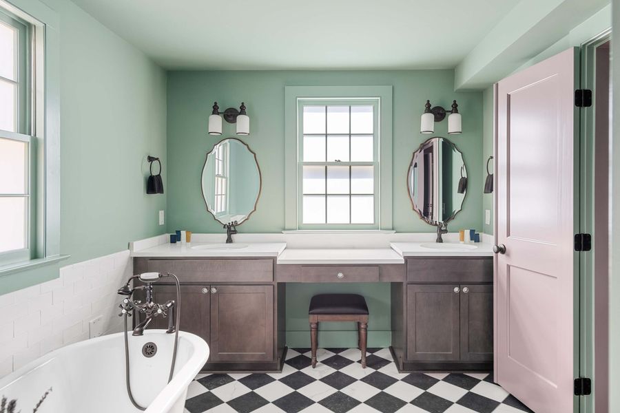 Bathroom 1: Walk-in Shower + Soaking Tub + Double Vanity 