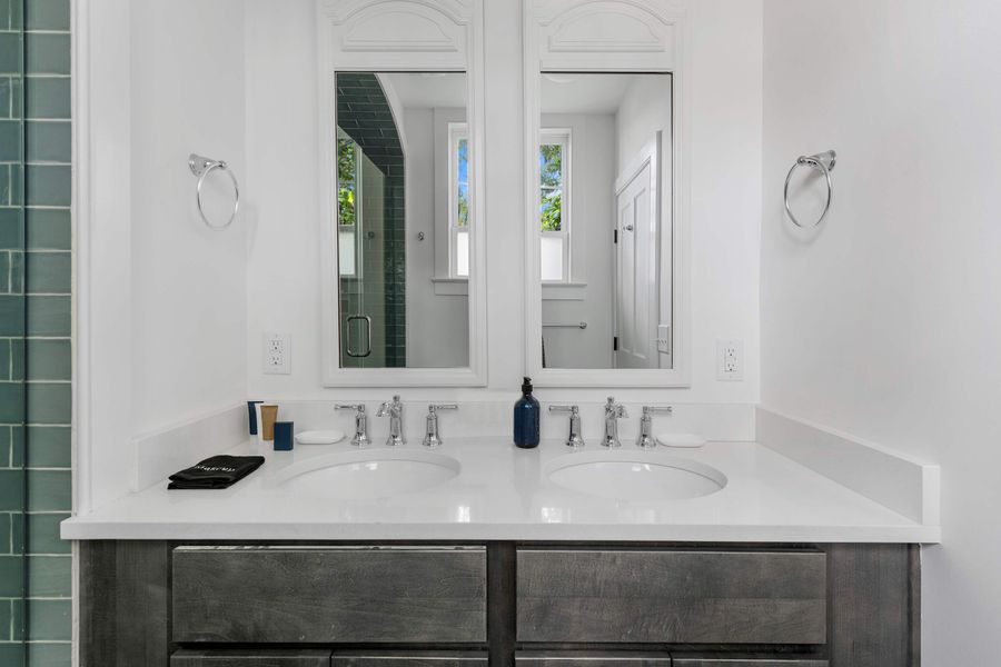 Bathroom 1: Full bathroom with walk-in shower