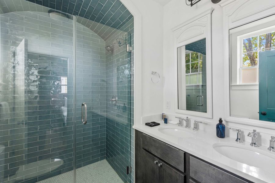 Bathroom 1: Full bathroom with walk-in shower