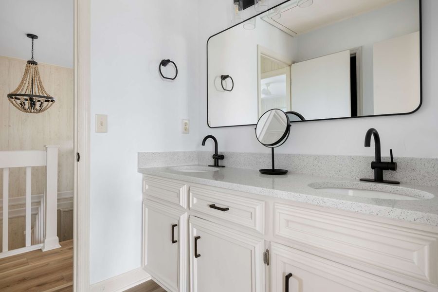 Bathroom 1: Walk-in Shower + Double Vanity 