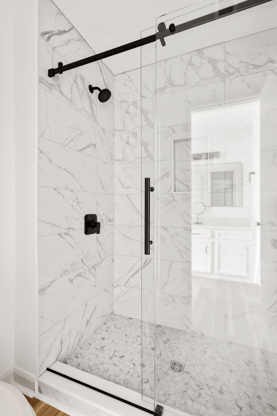 Bathroom 1: Walk-in Shower + Double Vanity 