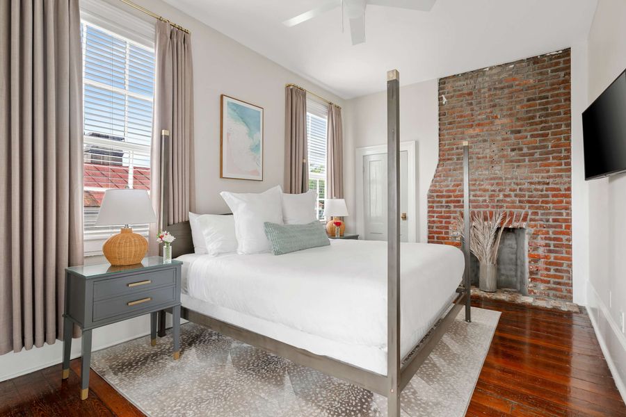 Bedroom 4: King Bed, Ceiling Fan & TV