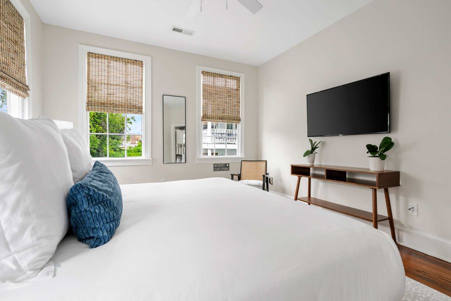 Bedroom 5: King Bed, Ceiling Fan & TV