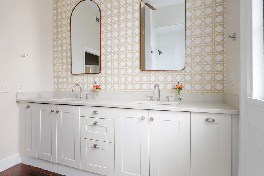 Bathroom 1: Walk-in Shower + Double Vanity 