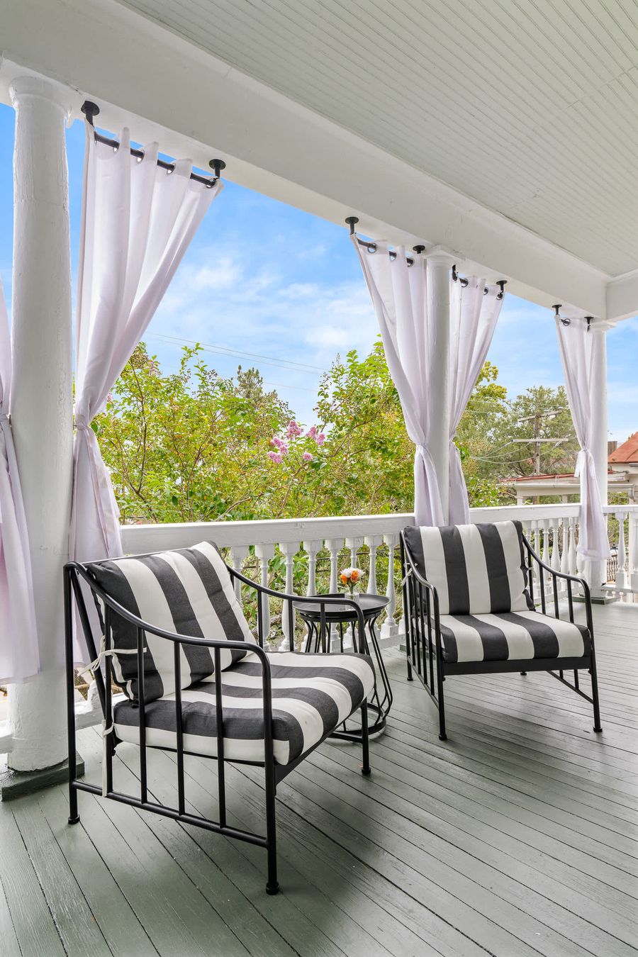 Third floor porch with seating for your group