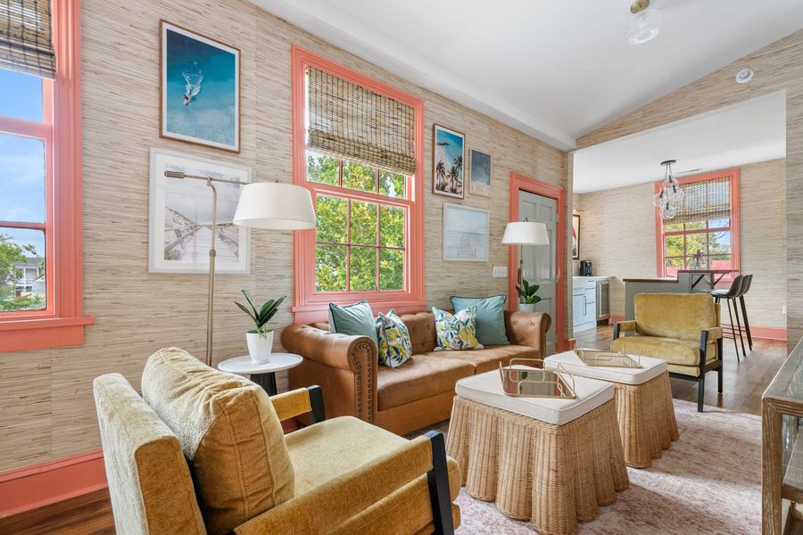 Third floor living room. Plenty of seating space for your group!