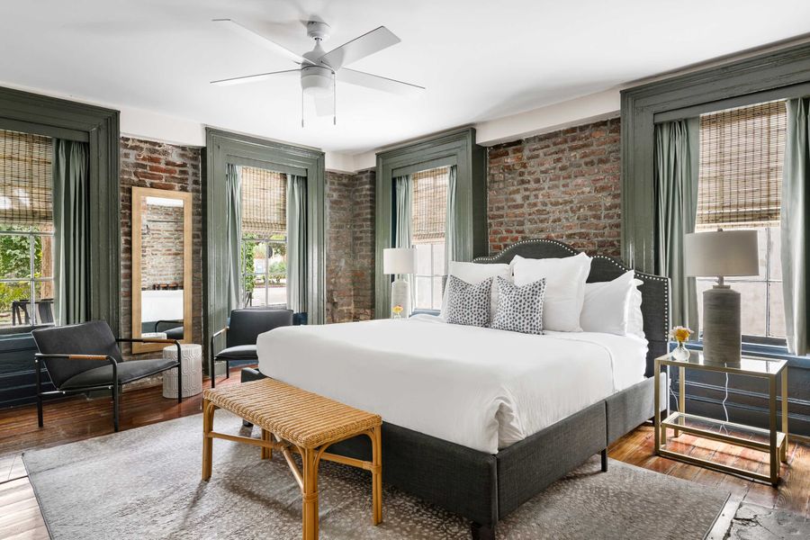 Bedroom 2: King Bed, Ceiling Fan & TV