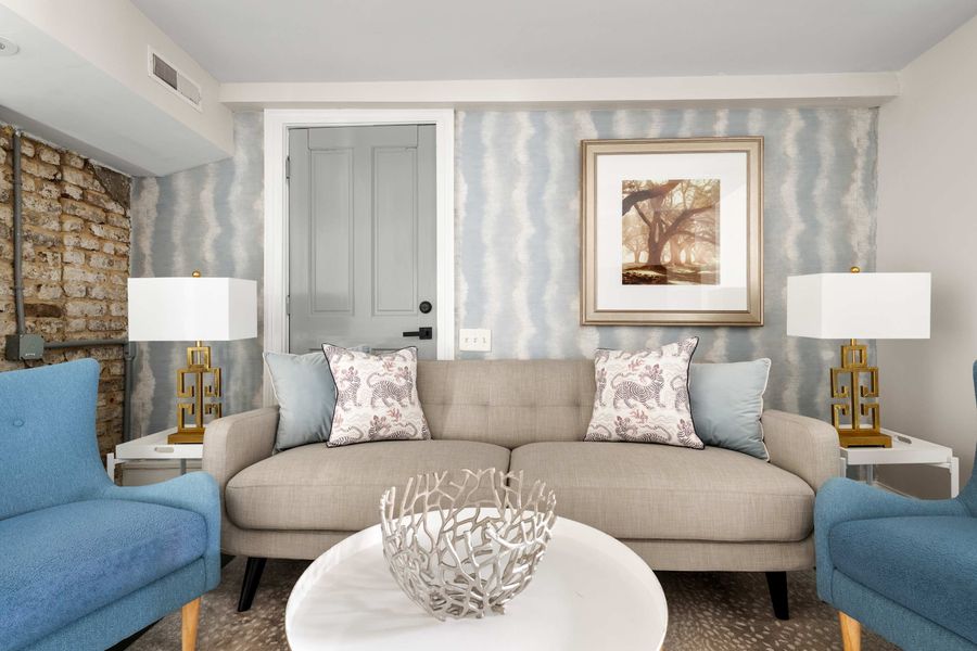 The living room allows for relaxation space for your group