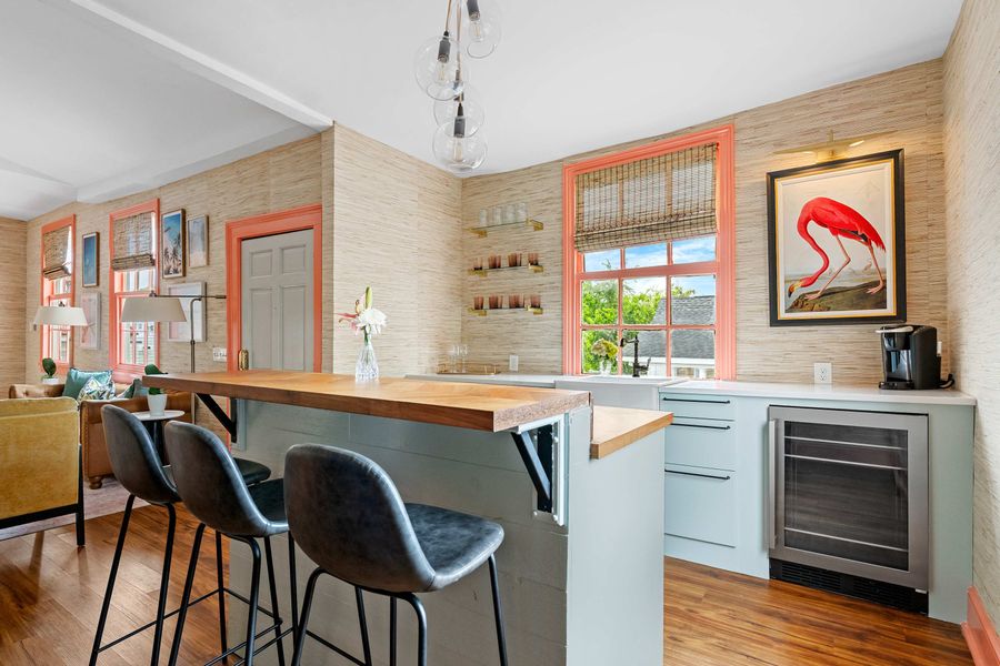 The speakeasy off the upper living room creates for a great hangout space :) 