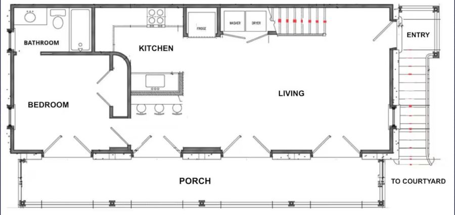Floor plan of the rental - First floor