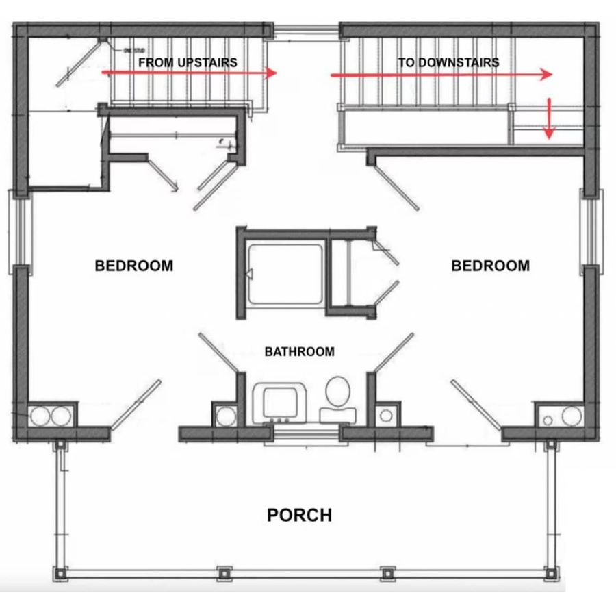 Floor plan of the rental - Second floor