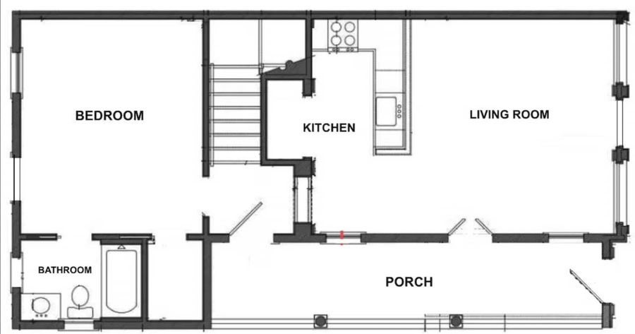 Floor plan of the rental - First floor