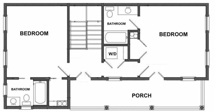 Floor plan of the rental - Second floor