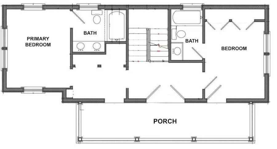 Floor plan of the rental - Second floor