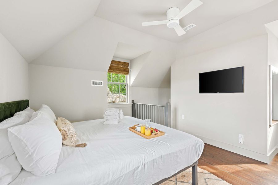 Bedroom 1: King Bed + TV