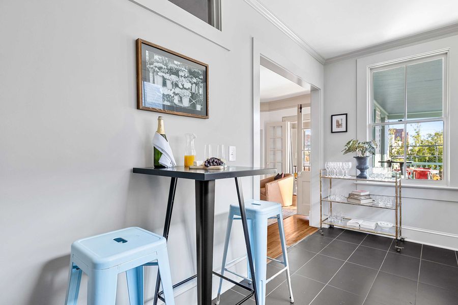 Bar table and high chair for 2