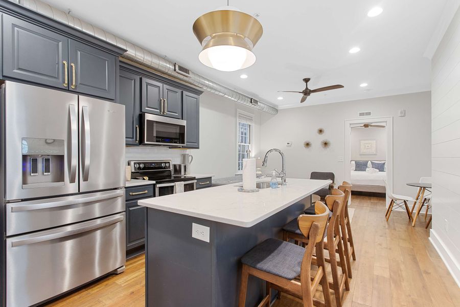 Kitchen island with bar seating