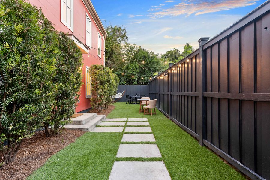Outdoor patio with seating