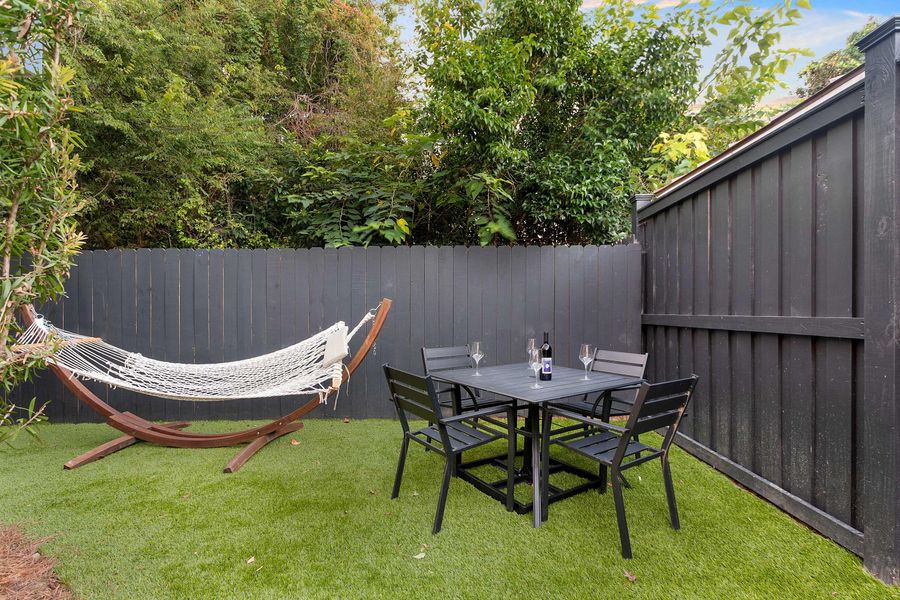 Outdoor patio with seating