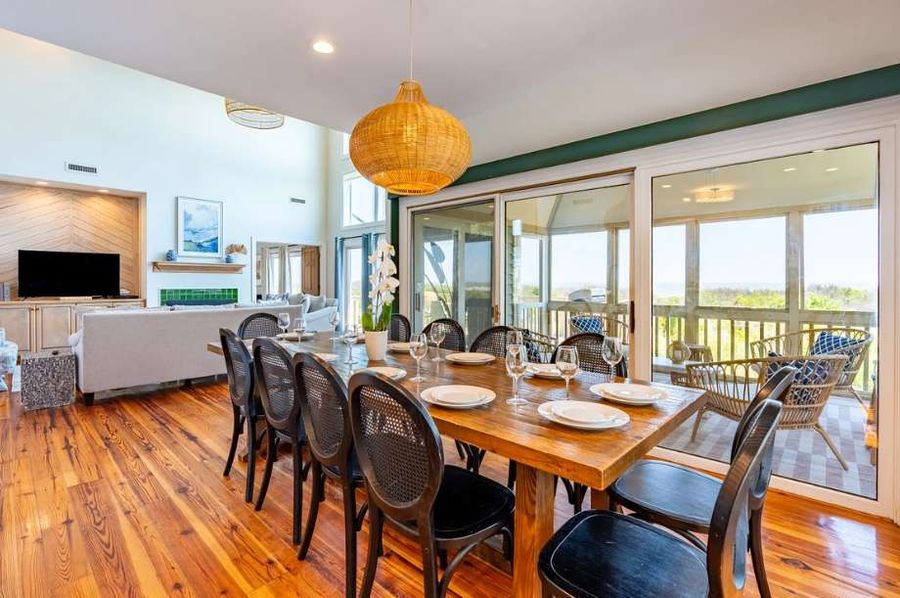 Large indoor dining table and area. Check out our Experience packages for local private chefs!