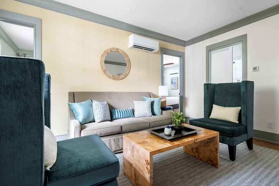 Living room + Pullout couch + TV