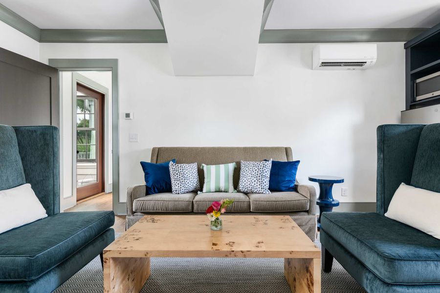 Living room + pullout couch + TV