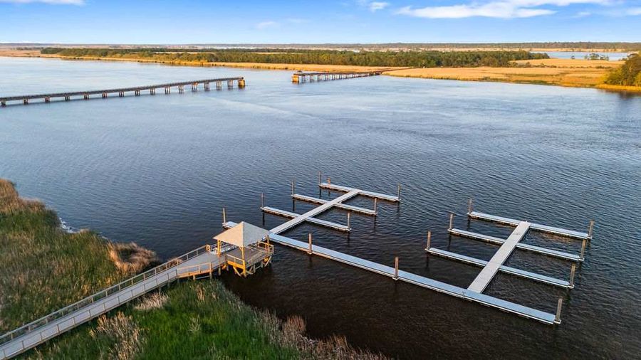Aerial view of the marina 