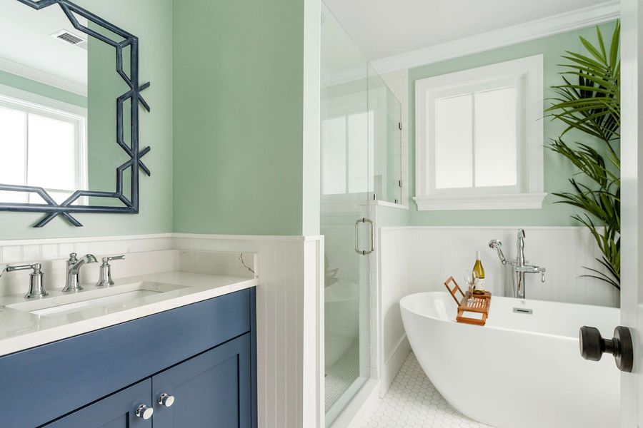 Bathroom 1: Walk-in Shower + Soaking Tub